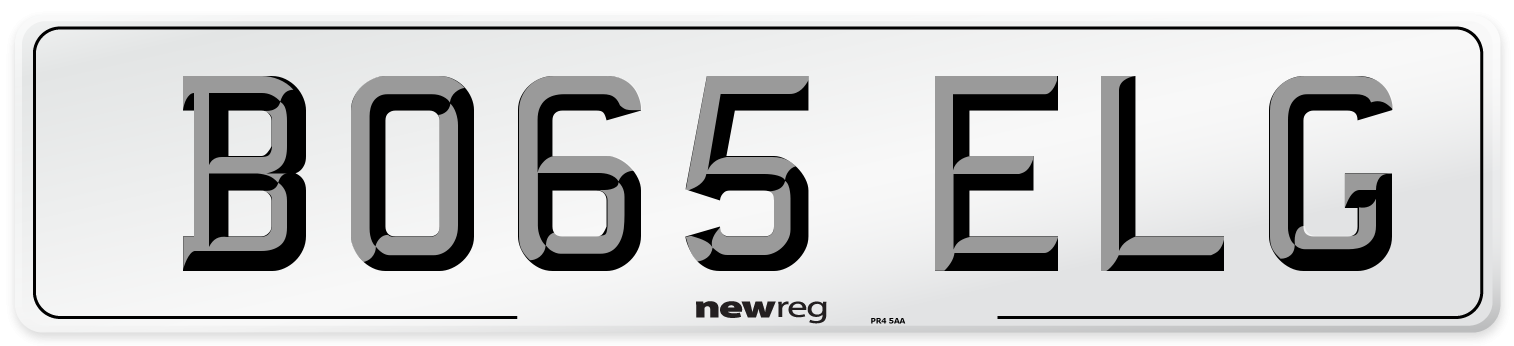 BO65 ELG Number Plate from New Reg